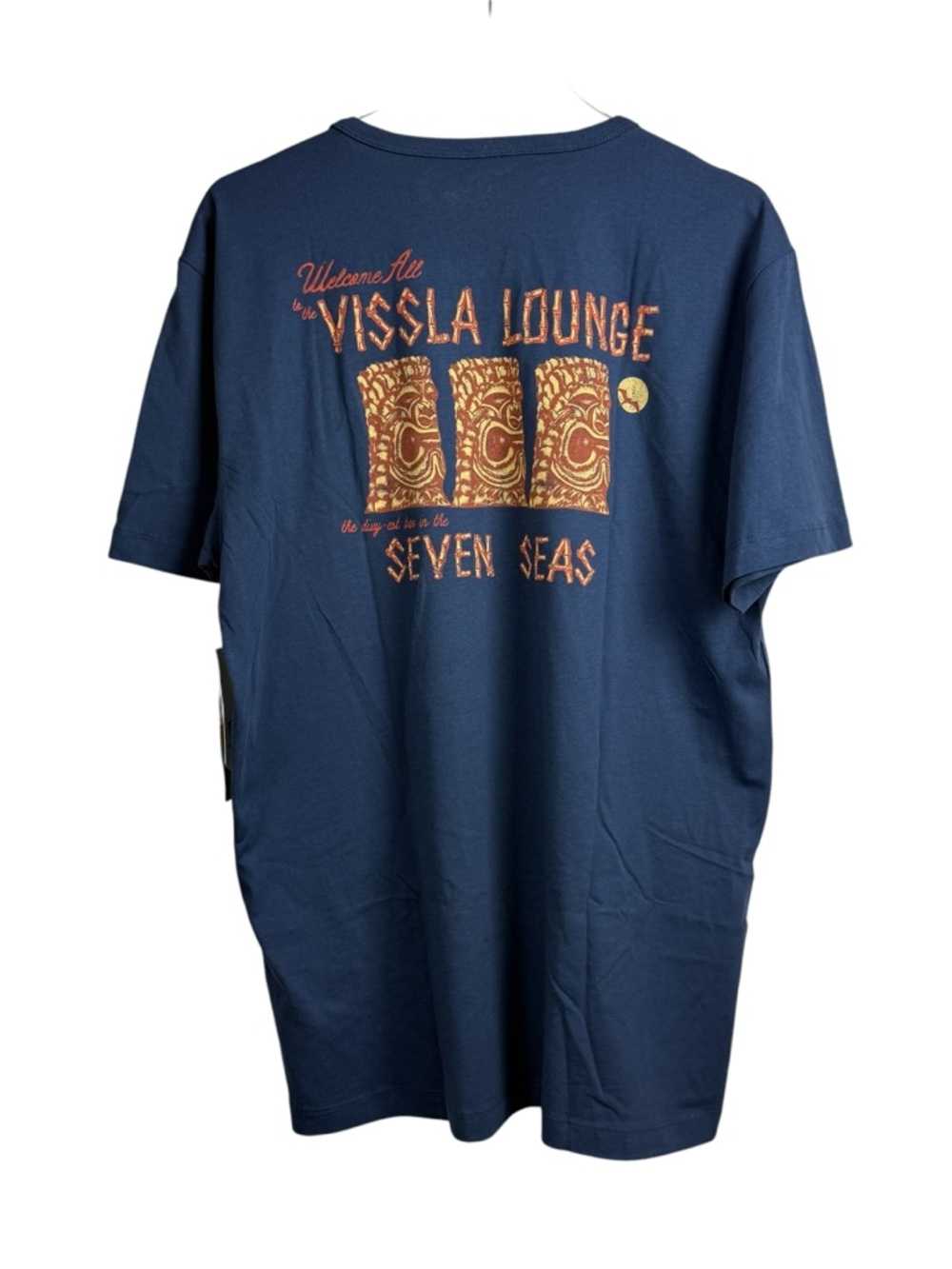 Vissla Tiki Lounge 100% Organic Cotton Blue T-Shirt Men's Size L NWT